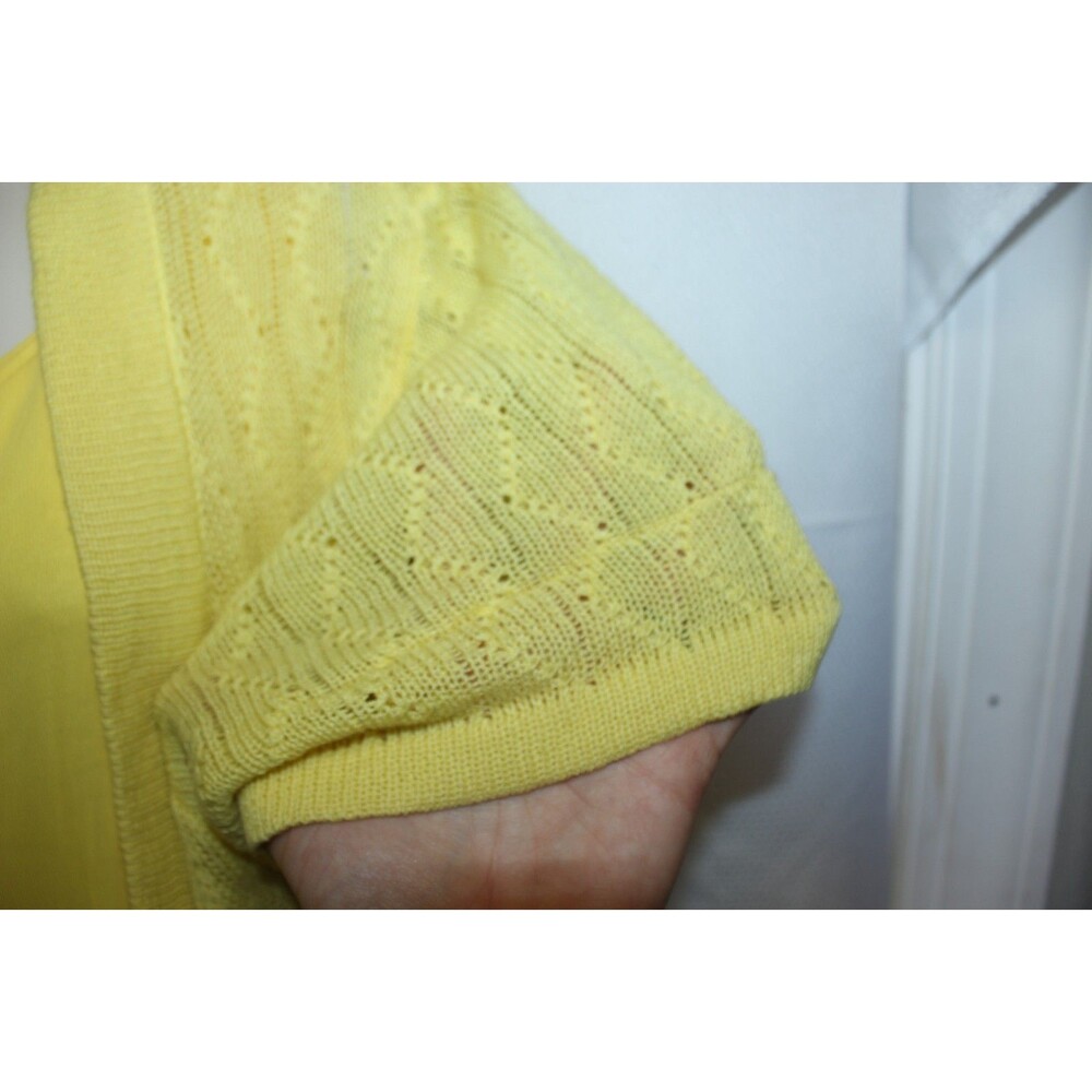 Ashley Stewart 22/24 Dress + 2X Sweater Cardigan Women Yellow Set Outfit Lemon - Picture 12 of 16
